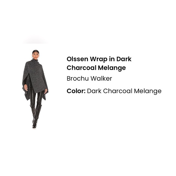 Brochu Walker Olsen wrap. Charcoal grey. New with tags. Never worn